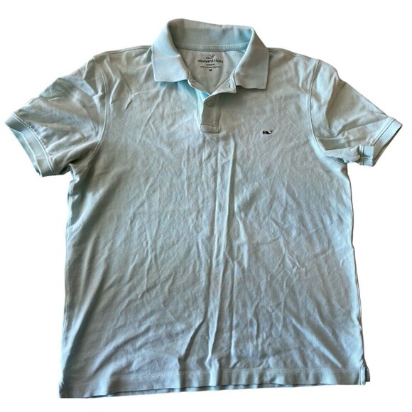 Vineyard Vines Polo Shirt Men Size M‎ Short Sleeve Casual Green Whale Logo - Picture 1 of 8
